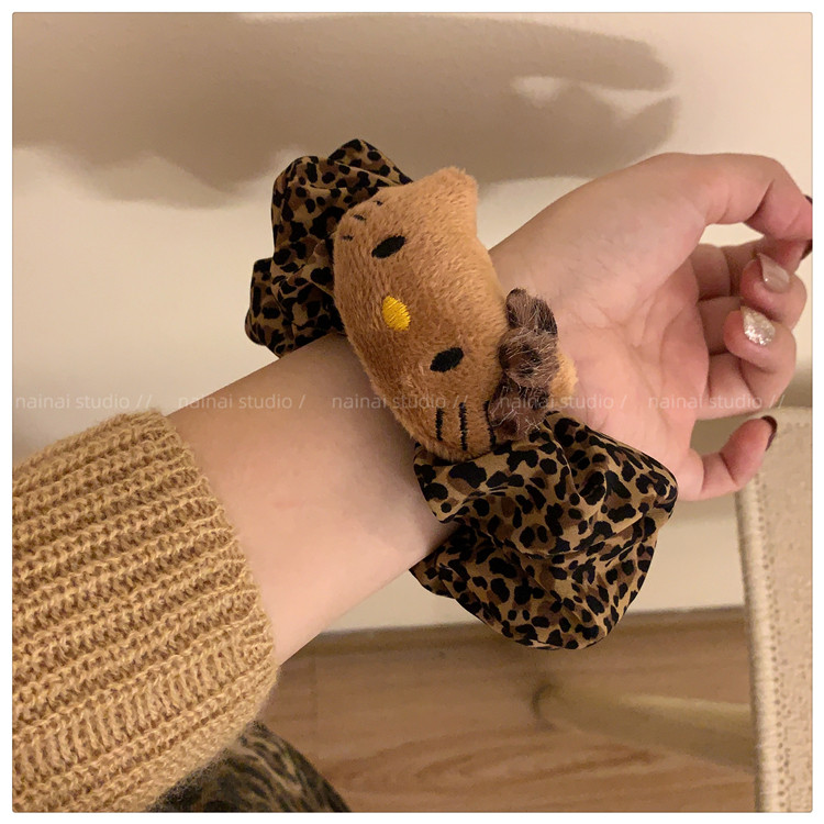 食颜派 豹纹Kitty大肠发圈【头绳发绳高级感发饰】【美式辣妹发圈】