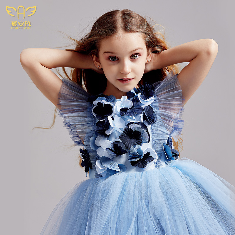 Love Anjiu Children's Gown Flower Boy Wedding Little Girl Princess Dress Hosting Foreign Pie Fluffy Piano Evening Dress