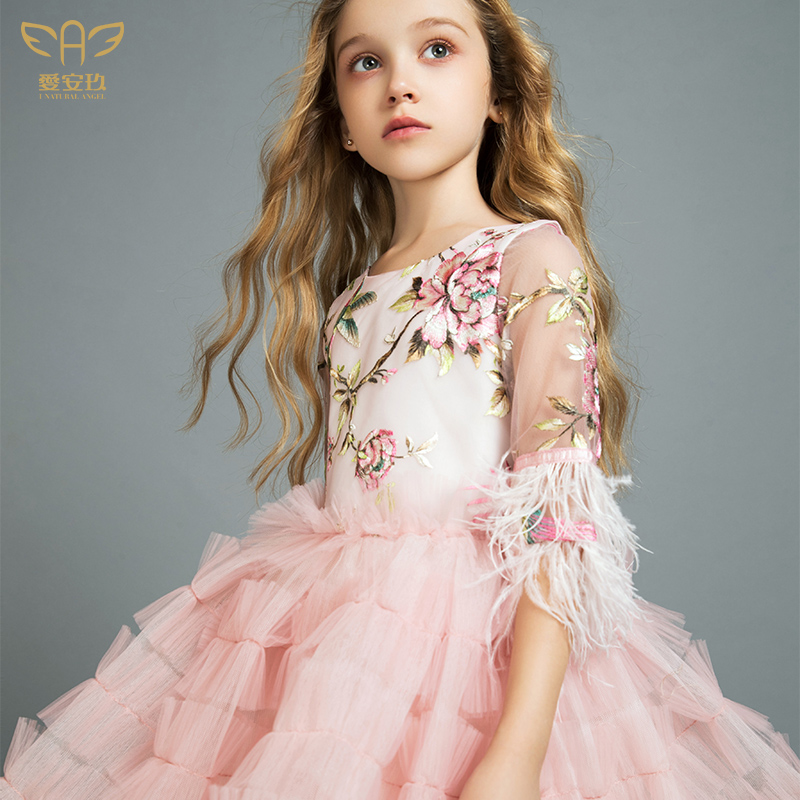 Love Anjiu Senior Custom Children's Gown Girl Princess Dresses Dresses Great Boy Evening Gown Girl Gown Dress Walking Show Foreign Pie