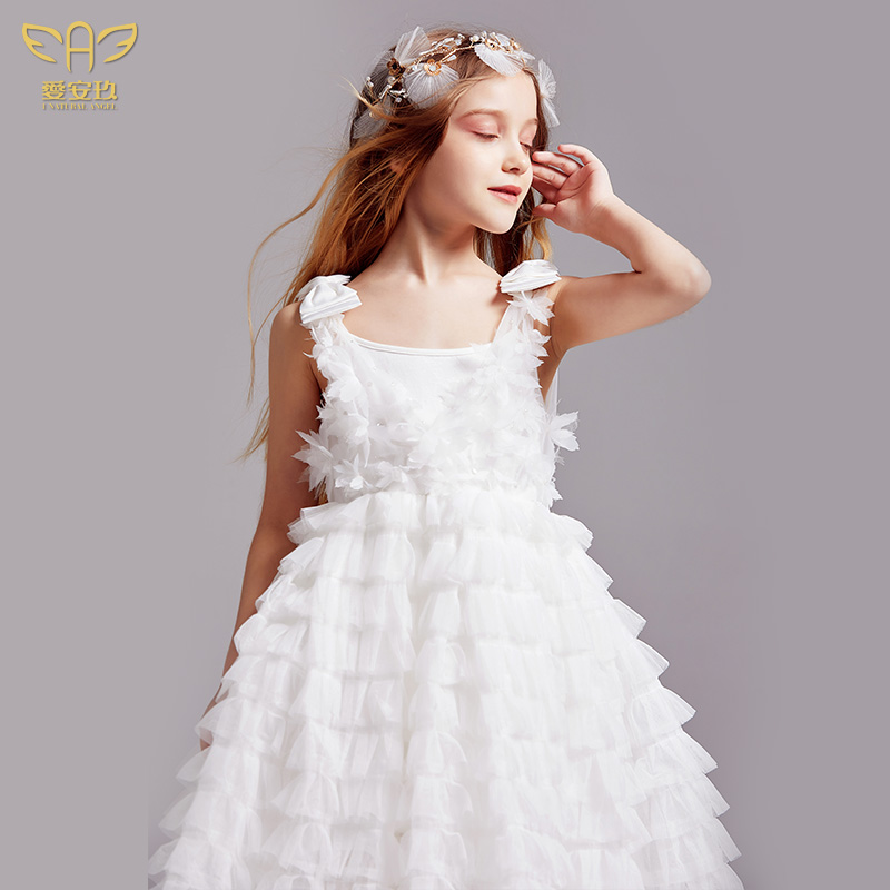 Love Anjiu children's dress Flower girl princess dress children host high-end girls foreign style evening puff yarn wedding piano