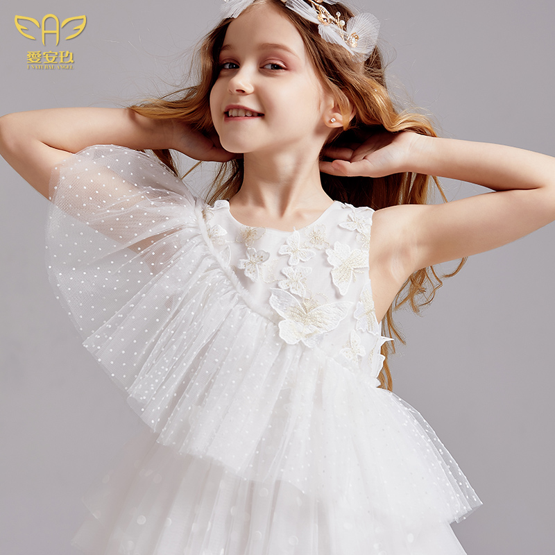 Love Anjiu Girl Summer Dress Dress Girl Foreign Dress Children Princess Dress Panpie Big Baby Walking Show Gown