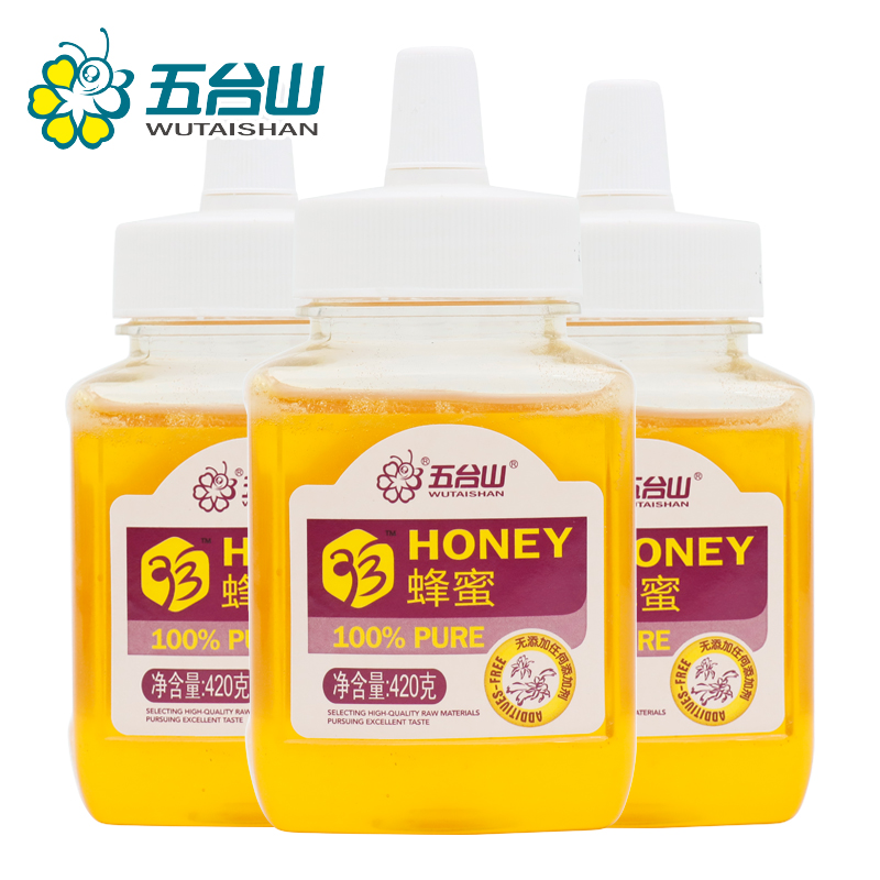 Five Hills Mountain Flower Honey 420g * 3 bottles of Taiyuan Tangjiu to facilitate the same special cabinet