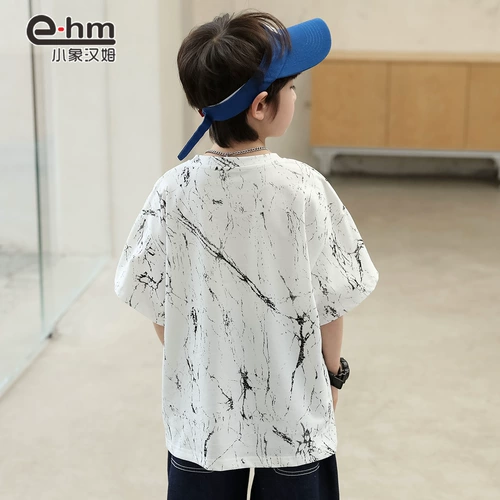 小象汉姆 Летняя одежда, хлопковая детская футболка, в западном стиле