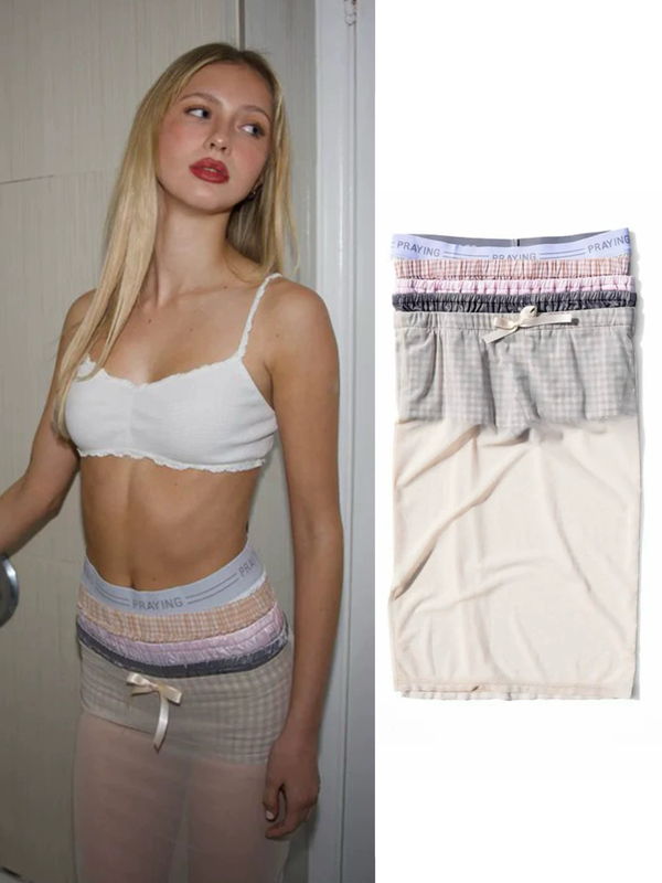 In Stock*Prayin Boxer Multi-Layered Waistband Lace Hip-Hugging Skirt In Stock*Prayin Boxer Multi-Layered Waistband Lace Hip-Hugging Skirt