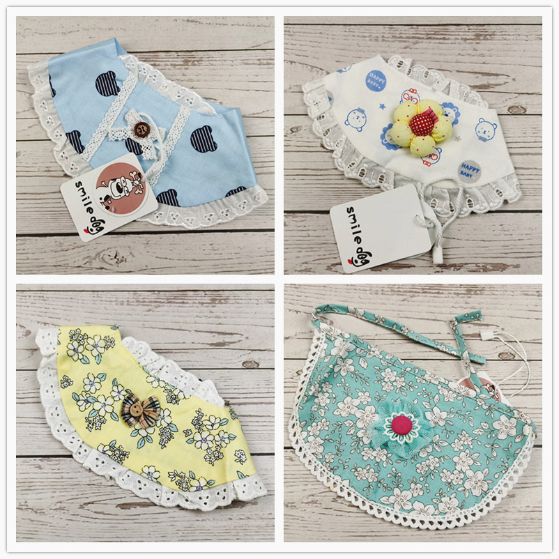 European and American pet kitty Puppy lace edge Saliva Scarf Jokesha Teddy Photo Photography Necklace Accessories