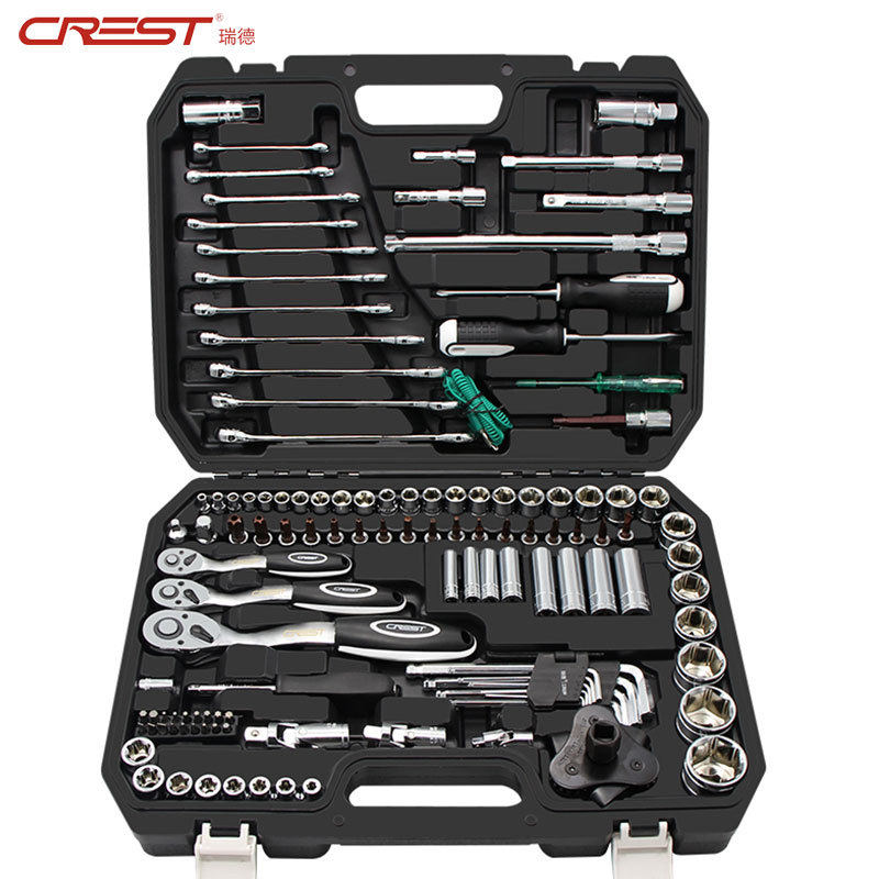 Ruide auto repair sleeve set Auto repair sleeve combination repair ratchet wrench tool Daquan full set of boxes