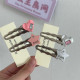 4 y2k girly style hair clips star love pink silver duckbill clip wavy edge clip super good clip