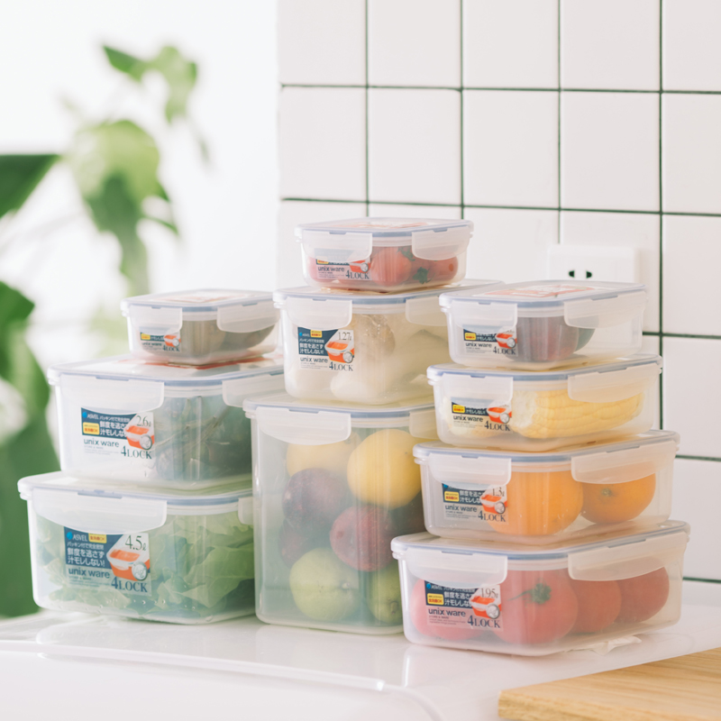 Japan ASVEL FRESHNESS BOX RECTANGULAR PLASTIC FOOD CASE WITH LID HOME REFRIGERATOR SUIT MICROWAVE ROUND