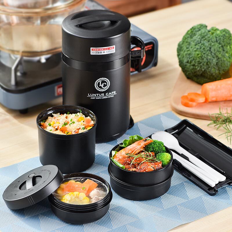 ASVEL Japan Extra-long Insulation Lunch Box Multilayer 1 Person Portable Vacuum Insulated Barrel Office Workers Stainless Steel Lunch Box