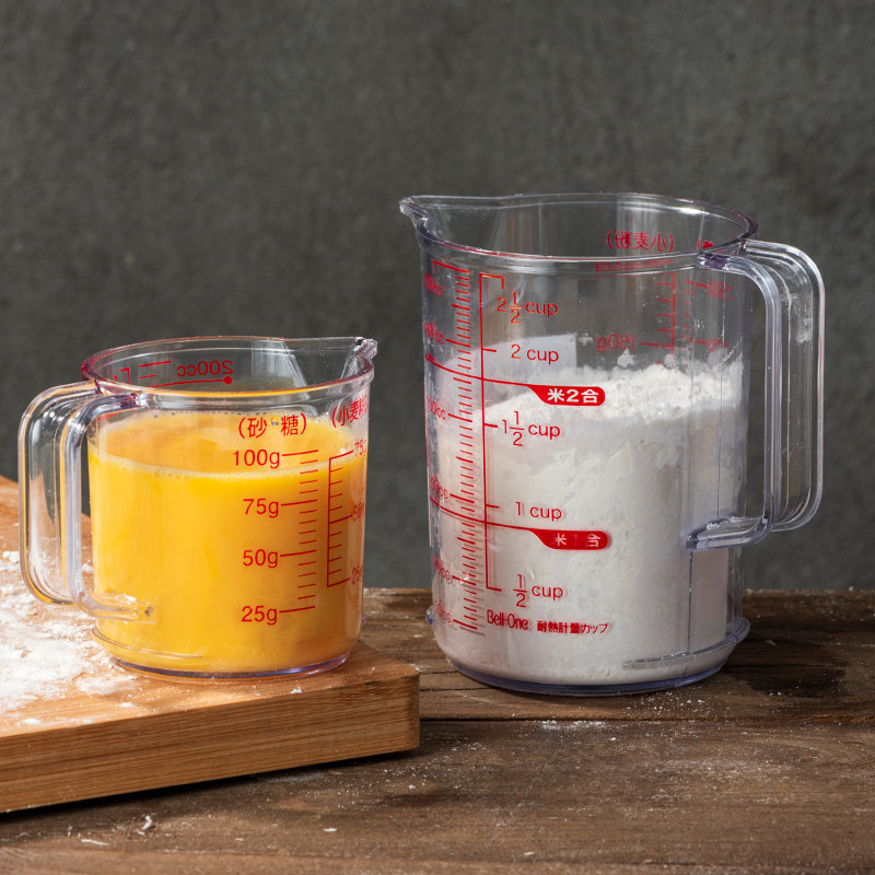 Japan ASVEL measuring cup with scale resin metering cup kitchen baked peels transparent plastic cup heat resistant with handle