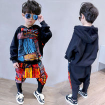 Boy suit 2020 new Korean version Chauchai Childrens clothes foreign air handsome Spring and autumn style suit boy Two sets