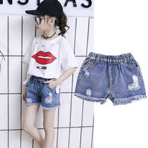Child girl shorts 2020 new Summer thin Jeans Korean Version Fashion Ocean 12 CUHK Tong 15-year-old hot pants