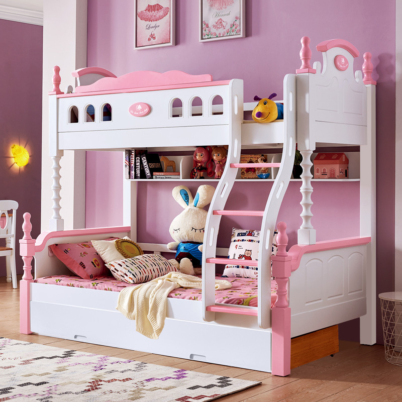 Bed of American Child Bed All-Solid Wood High and Low Bed Multifunctional Adult Maternal Bed