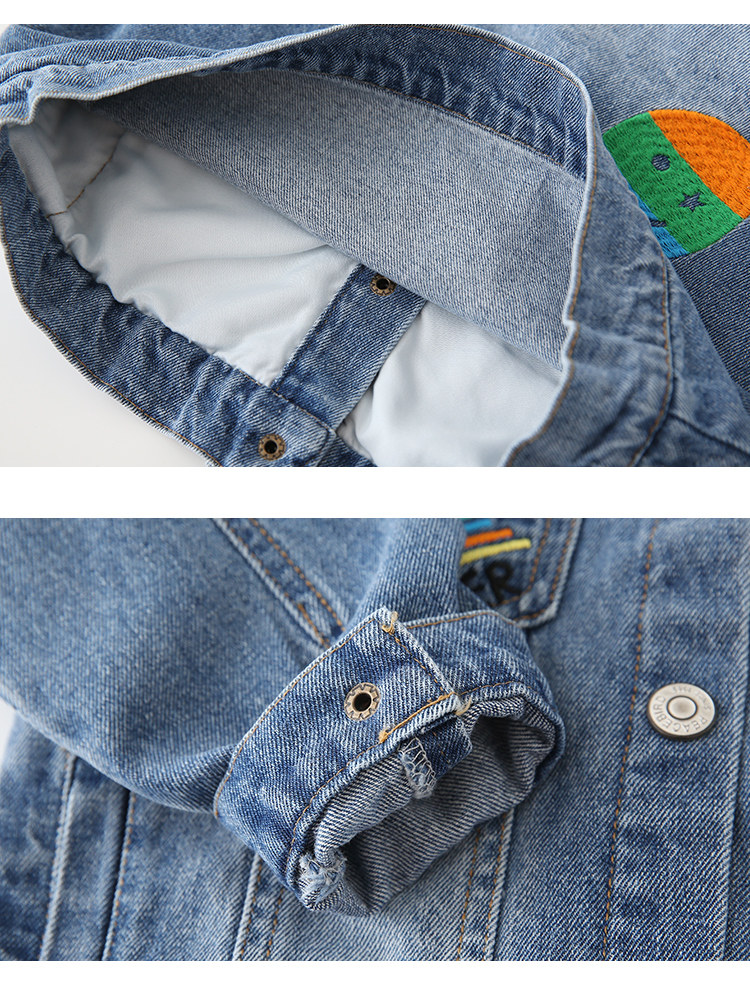 Детская куртка Жан 韩版恐龙儿童牛仔外套洋气牛仔衣