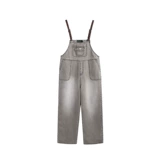 Ретро приталенный комбинезон, дизайнерские джинсы, штаны, в американском стиле, высокая талия, тренд сезона