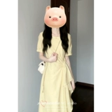 Желтое платье, приталенный корсет, длинная юбка, французский стиль, премиум класс