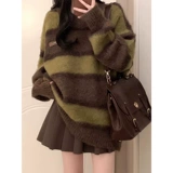 Чай, ретро комплект, свитер, юбка в складку, подходит для подростков, изысканный стиль