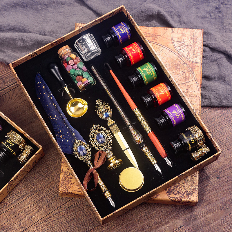 High-End Birthday Gift Harry Potter Quill Pen Peripheral Set Student Planner Hogwarts Wax Seal Stamp