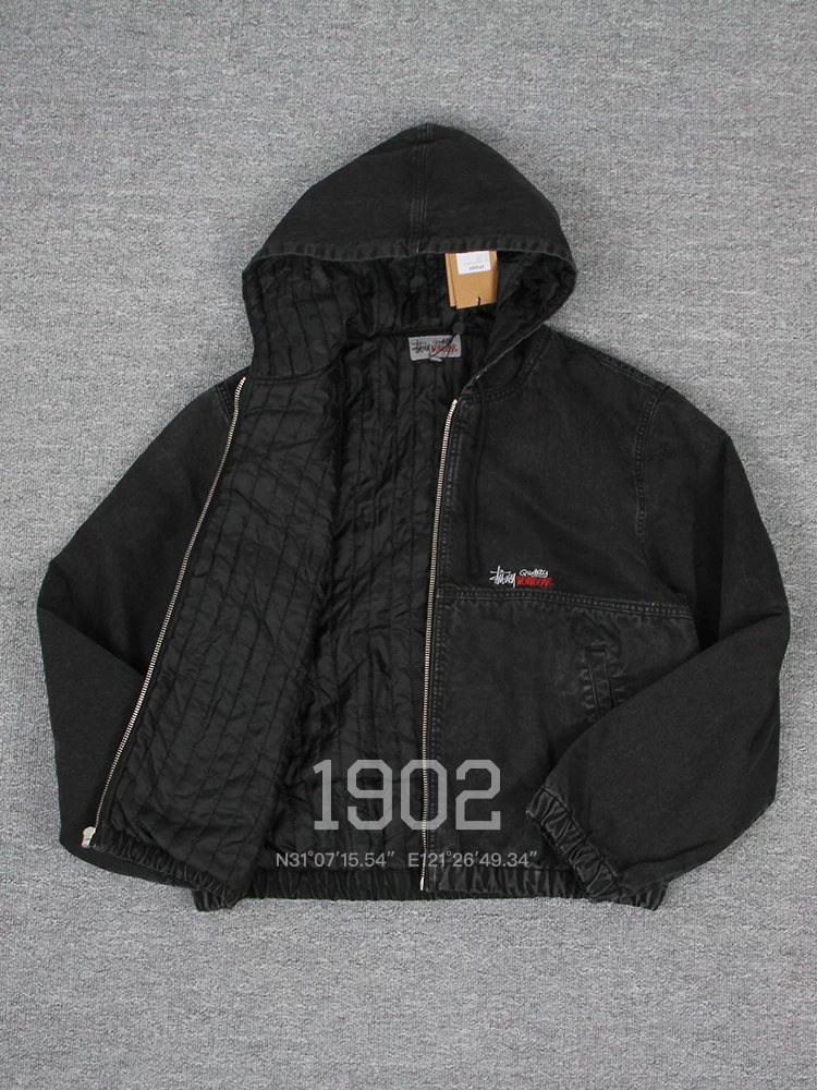 Куртка для работы с двойной покраской Spott Stussy 23ss, Hooding Jacket для старых работников