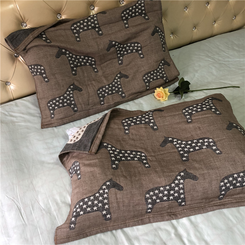 Mới châu Âu và Mỹ đặt hàng bốn lớp bông gạc gối khăn dành cho người lớn cao cấp Châu Âu đôi bông mềm thấm nước bốn mùa vỏ ga gối