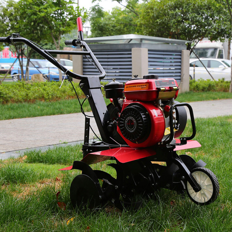 Small Cultivator Petrol Rotary Tiller Arable Land Machine Ditching Pine Soil Weeding Machine Small High-powered Turning Machine Multifunction