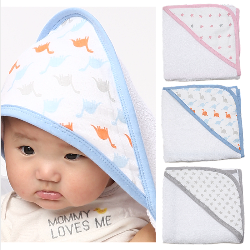 Best selling foreign trade baby bath towel children baby hug quilt gauze cloak hooded bath towel bathrobe absorbent