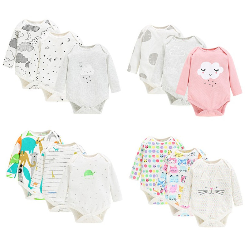 New foreign trade baby spring and autumn jumpsuit baby cotton romper triangle romper thin pajamas to go out belly protector