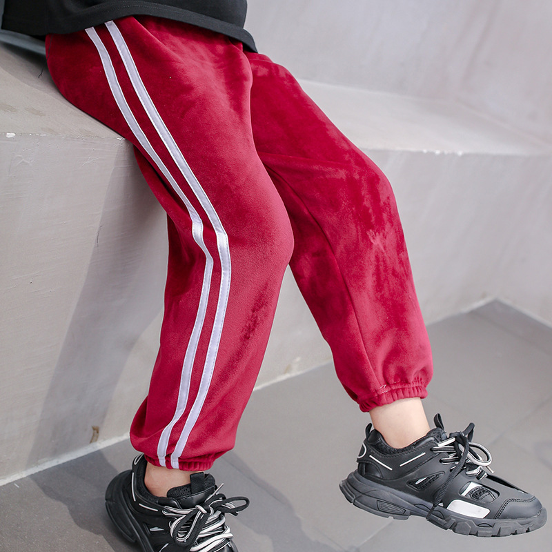 2021 Winter New Half - coated sports pants double - sided short - dune children's Korean trousers fashion