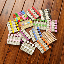 Color love small clip photo album bully postcard hemp rope combination kindergarten photo wall heart-shaped wooden clip