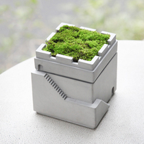 Jueyi office living room creative home decoration ashtray deep mouth windproof stainless steel liner cement ashtray