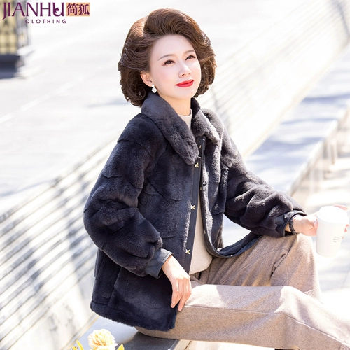 Демисезонный бархатный пуховик для матери, шерстяное пальто, утепленная куртка, в западном стиле, для среднего возраста