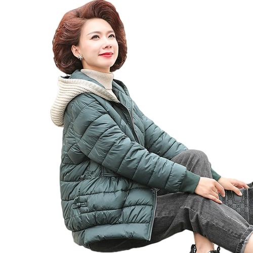 Пуховик для матери, короткая куртка, коллекция 2022, 40 лет, для среднего возраста, в западном стиле, увеличенная толщина