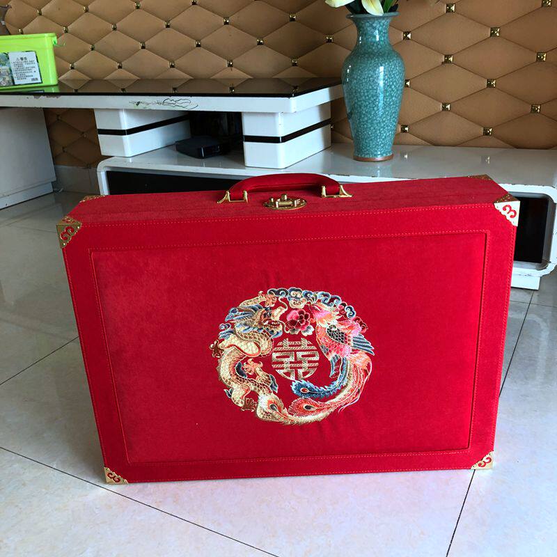 Wedding Wedding Celebration Big Red Dress With Four Sets Of Boxes Accompanied Clothing Containing Bags Show and Bride Boxes