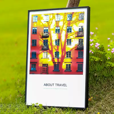 Thin-edged aluminum alloy photo frame Wall-mounted metal picture frame Poster frame Certificate frame Advertising frame Puzzle frame custom