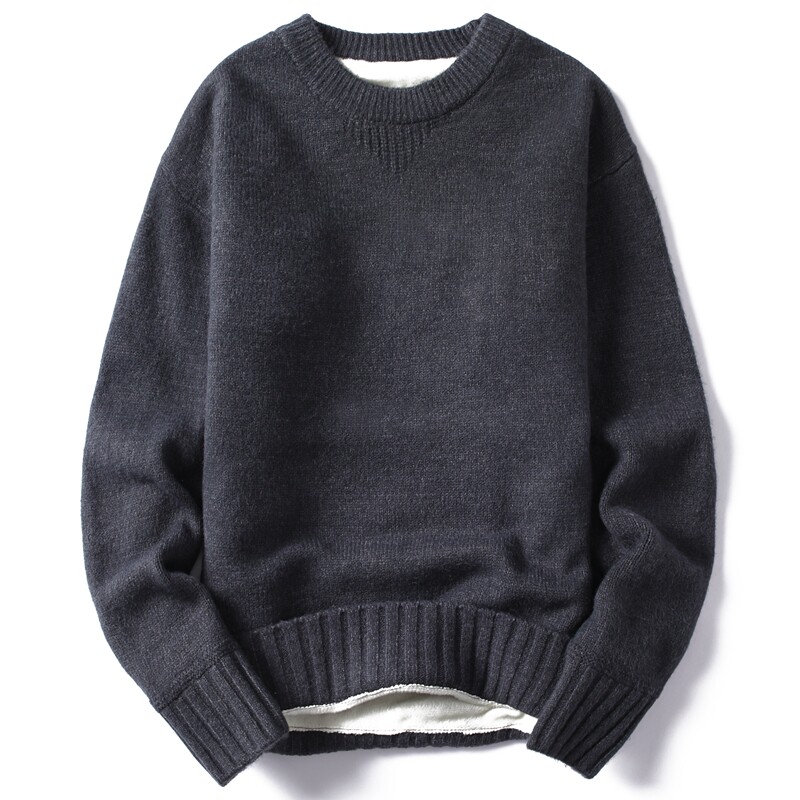 Cashmere sweater men's autumn and winter with cashmere thickened round neck Korean version of the trend of personality men's sweater handsome base cardigan
