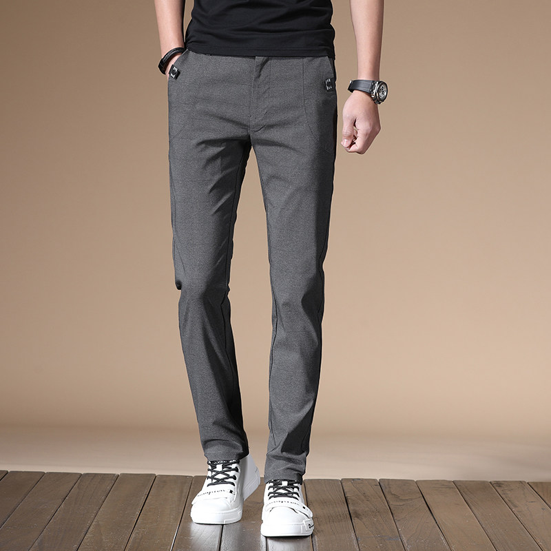 Casual Pants Men Summer Thin style Korean version Trend 100 Lapped Loose Straight Drum Tide men sashimi Elasticity Long Pants