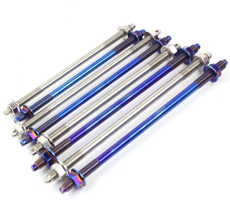 Stainless steel shaft front shaft M10/12mm lengthened color titanium calf burned titanium tortoise Fuxi Hussars BWS modification
