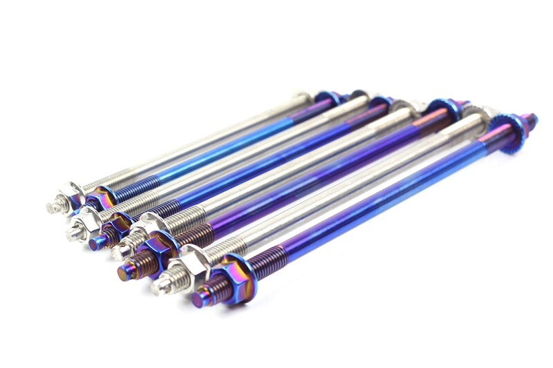 Stainless steel shaft front shaft M10/12mm lengthened color titanium calf burned titanium tortoise Fuxi Hussars BWS modification