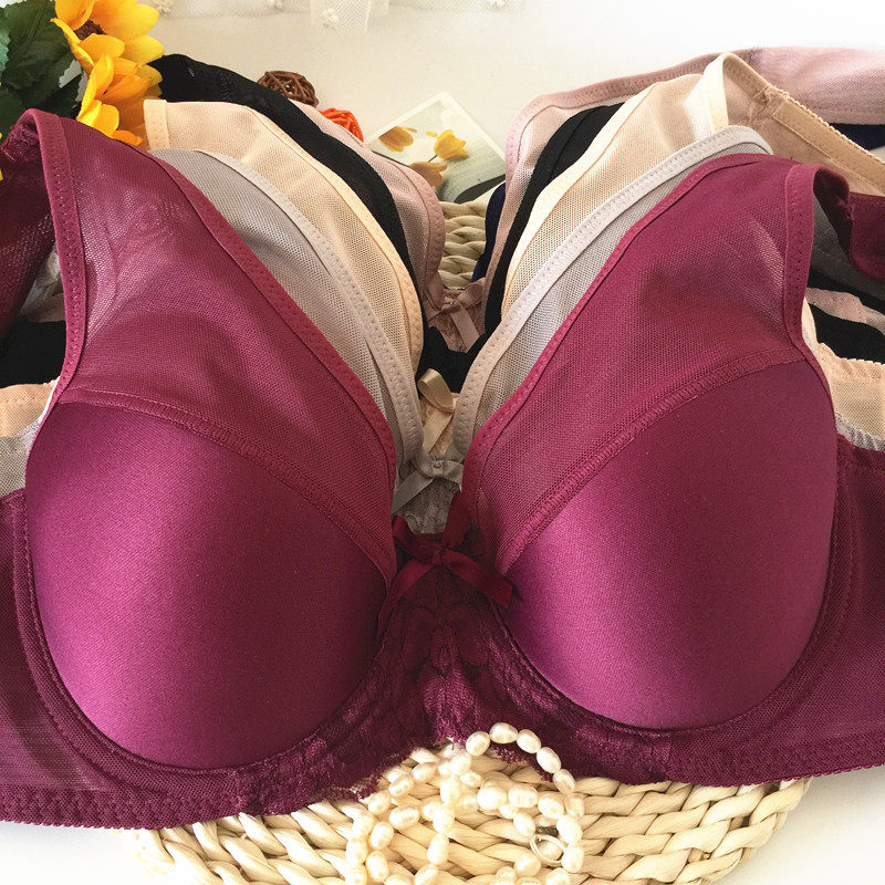 Large size large cup Full cup bra Smooth vest thin cup Milk styling small bra Fat mm underwear