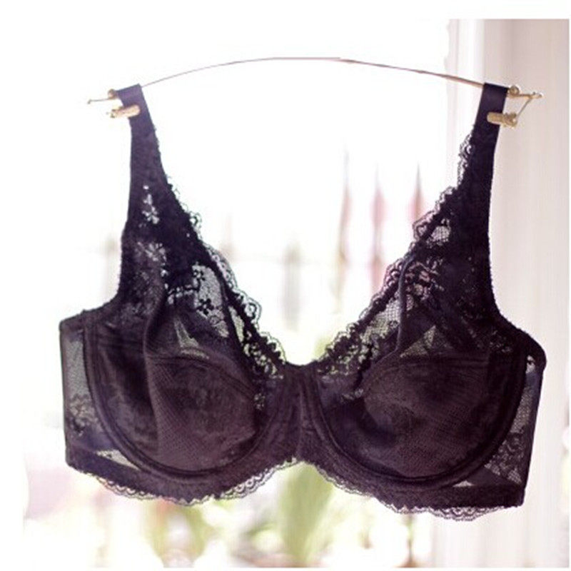 Foreign trade ultra-thin original single large size underwear summer ladies thin sexy lace beautiful back breathable adjustable bra