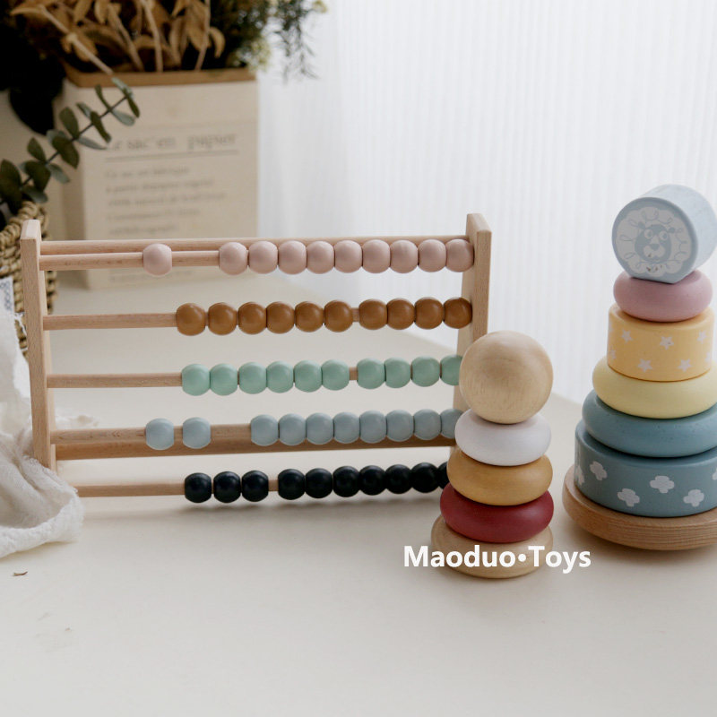 INS wind baby key Nordic dessert ice cream grasp calculation stand children's room decoration wooden wooden toys