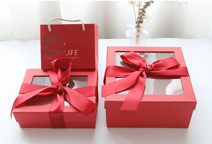 Cat flower optional packaging pig gift box Red festive gift box single shot does not ship