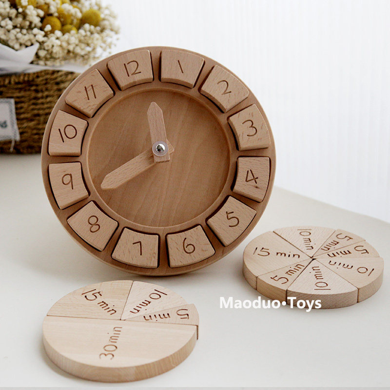 Children's Enlightenment Early Teaching Toys Kindergarten Wooden Clock Mathematics Cognitive Scores Early Teaching Toys Preschool Teaching Toys