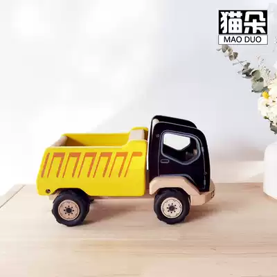 Children's toy boy birthday gift excavator dump truck hanging tower model solid wood beach child 2-3-6 years old
