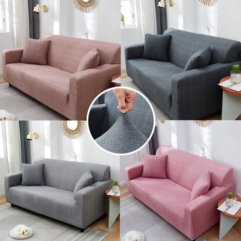 Pure-colored sofa cover universal lazy full-pack double triple-person cloth leather sofa protective cover cloth dust resistance