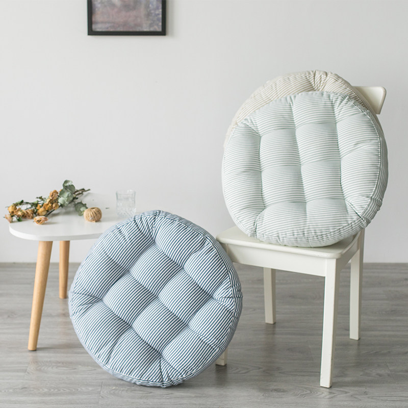 Cotton and linen striped cushion thickened tatami ass cushion modern minimalist dining chair cushion ground lazy sofa futon cushion