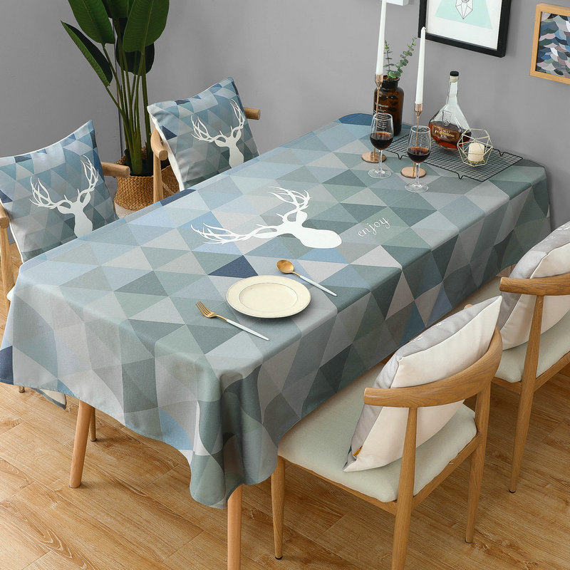 Nordic tablecloth net red fabric cotton linen waterproof anti-scalding oil-proof wash-free tea table simple household table mat rectangular