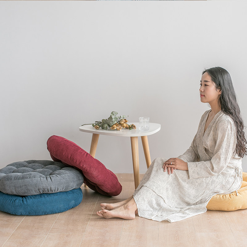 Cushion Chair Cushion Thickened Tatami Ass Cushion Ground Sloth Sofa Breathable Student Round Seat Cushion Pregiment Cushion Summer