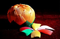 Seoul Lotus Hui Lantern Tribute Satin Handmade Lotus Lamp A-0 Orange