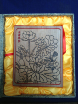 Custom woodblock gift plate printing plate Hand carved Lotus pond Cuiying Beijing Tianjin and Hebei